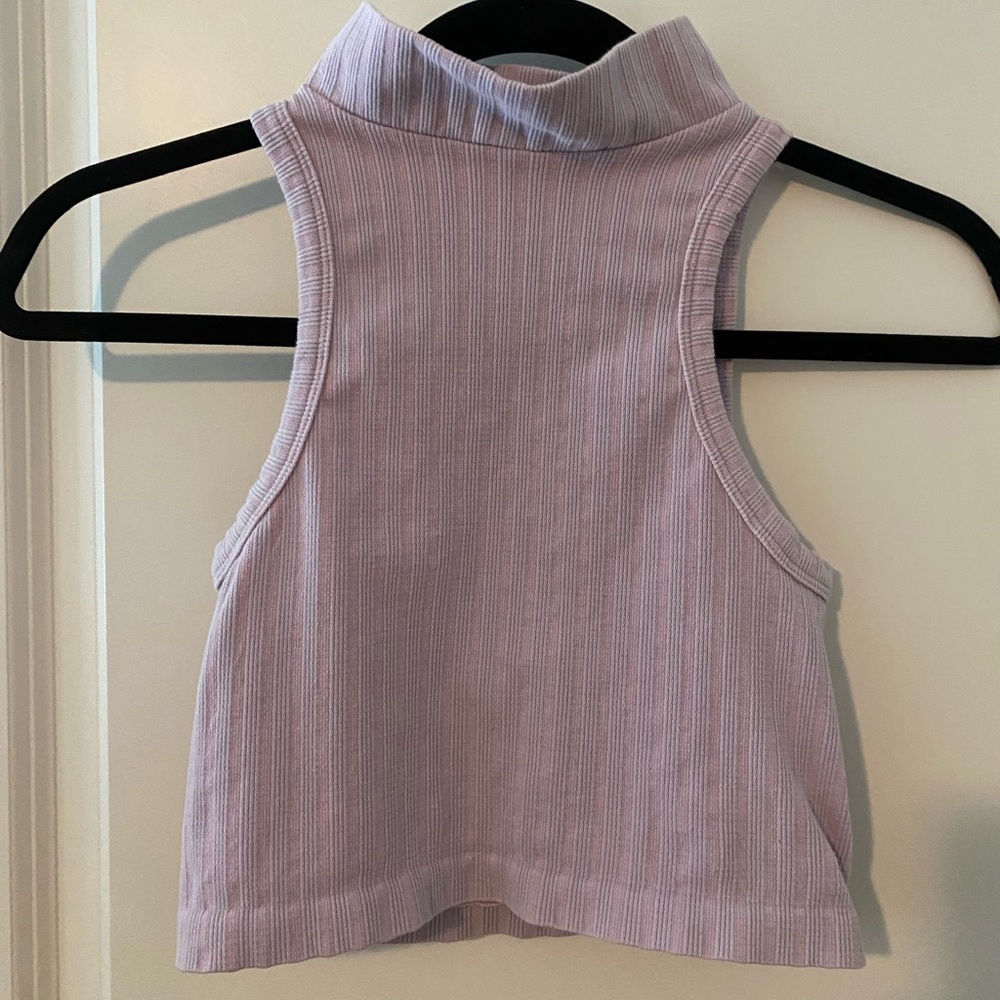 BDG by Urban outfitters size medium high neck crop top. Purple with cutout.